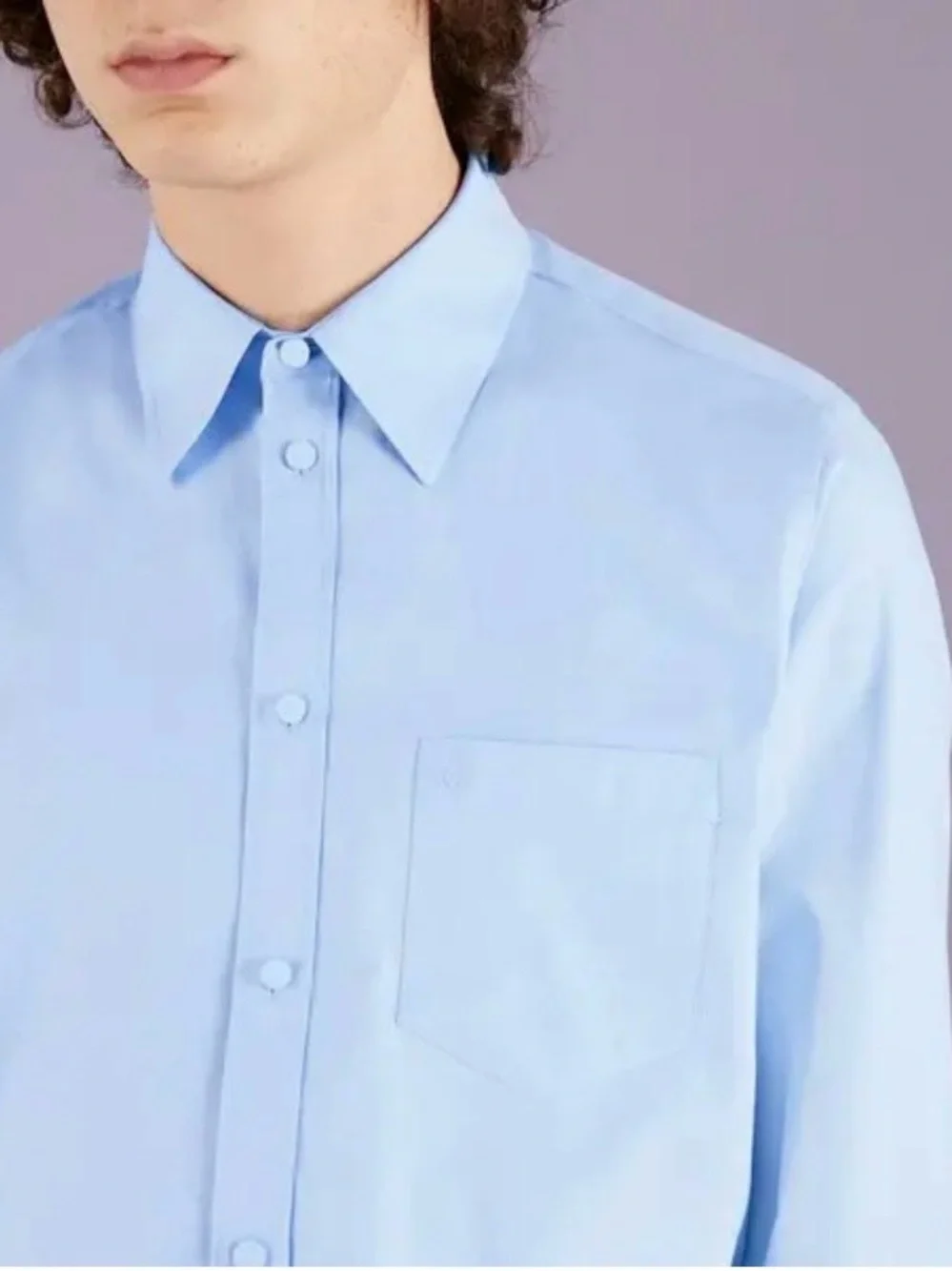 NWT GUCCI BLUE OXFORD COTTON SHIRT WITH DOUBLE G EMBROIDERY DESIGNER SZ/15+